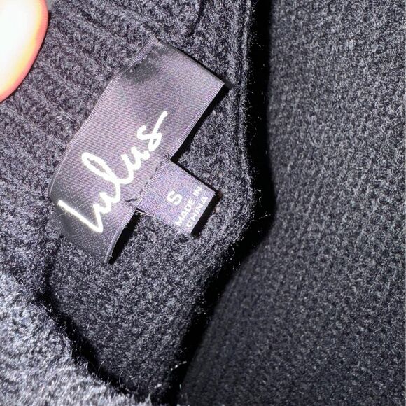 Lulus Backless Knit Mini Sweater Dress in Black Oversized Small - Picture 4 of 9